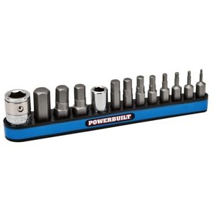 Powerbuilt 13 Piece SAE Hex Bit Set with Magnetic Holder