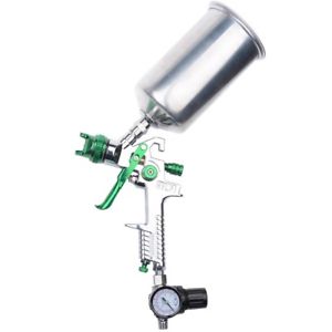 2.5mm HVLP Gravity Feed SPRAY GUN Kit w/Regulator Auto Paint Primer Metal Flake