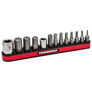 Powerbuilt 13 Piece Metric Hex Screwdriver Bit Set with Magnetic Bit Holder