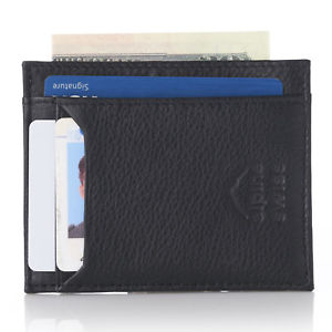 Alpine Swiss RFID Safe Leather Front Pocket Wallet Slim Minimalist Card Holder