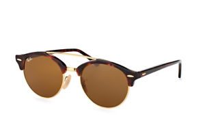 Ray Ban RB4346-990/33-51 Round Brown Clubround Double Bridge Tortoise Sunglasses