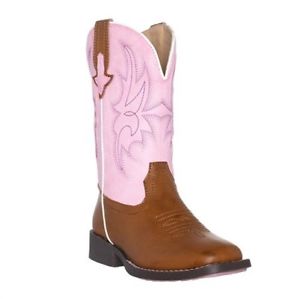 Children Western Kids Cowboy Boot | Austin Brown Square Toe for Boys and Girls b