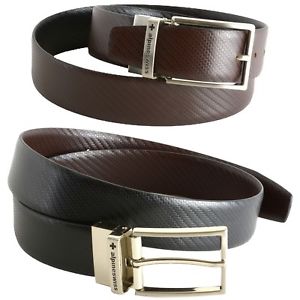 Alpine Swiss Men's Dress Belt Reversible Black Brown Leather Imported from Spain