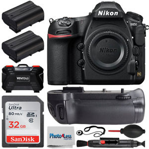 Nikon D850 45.7MP DSLR Camera Body +Battery Grip +32gb Full Accessory Bundle New