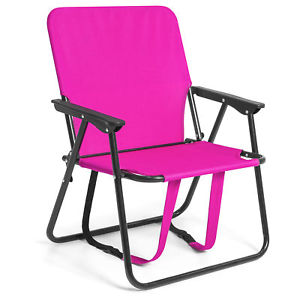 BCP Adjustable Outdoor Backpack Beach Camping Chair - Pink