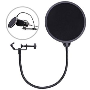 Double Layer Studio Microphone Mic Wind Screen Mask Gooseneck Shield Pop Filter