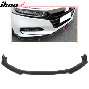 Fits 18 Honda Accord OE Style Front Bumper Lip Black PP 3Pc