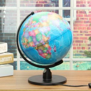 17CM LED Light Terrestrial World Globe Earth Map Geography Education Toy Map With Rotating Stand Home Decoration Office Ornament