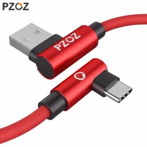 PZOZ USB Type C 90 Degree Fast Charging usb c cable Type-c data Cord Charger usb-c For Samsung S9 s8 Note 9 Huawei Mate 20 Pro