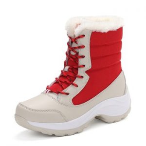 MINIKA Women Ankle Boots Warm Fur Winter Shoes Women Waterproof Snow Boots Round Toe Comfortable Rubber Soles Women Shoes Boots