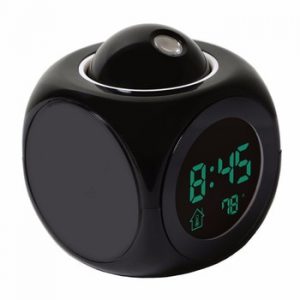 XNCH LCD Projection LED Display Time Digital Alarm Clock Talking Voice Prompt Thermometer Snooze Function Desk