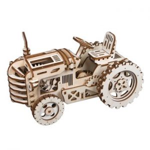Robotime Creative DIY Gear Drive Tractor 3D Wooden Model Building Kits Toys Hobbies Gift for Children Adult LK401