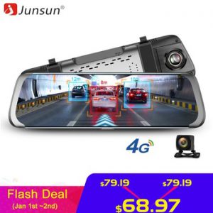 Junsun Car DVR 4G Android 10" IPS Stream RearView Mirror FHD 1080P ADAS Dash Cam Camera Video Recorder Auto Registrar 2018 New