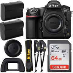 Nikon D850 45.7MP Digital SLR DSLR FX-format Camera Body + 64gb + Battery Bundle