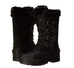 Itasca Marais Women's Black Suede Waterproof Insulated Winter Snow Boots
