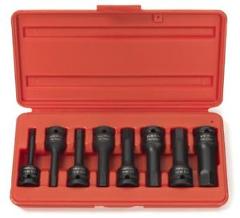 1/2" Drive Impact Socket Hex Bits | 8pc SAE Set Standard Long Air Allen Driver