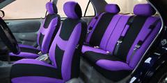 Car Seat Cover for Cars Full Set Purple With 5 Headrest Covers