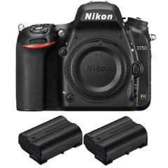 Nikon D750 FX-format 24.3MP Digital SLR Camera Body + 2 Extra Battery ENEL15 New