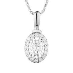 Forever Classic Oval Cut 7x5mm Moissanite Pendant Necklace