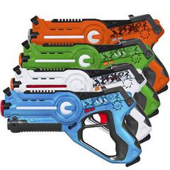 BCP Set of 4 Kids Infrared Laser Tag Blaster Toys w/ 4 Settings