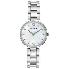 Bulova Women's Quartz Mother of Pearl Dial Silver Bracelet 27mm Watch 96L229