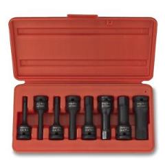 1/2" Drive Impact Socket Hex Bits | 8pc Metric Set Long Air Allen Driver