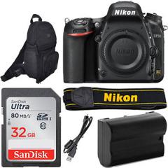Nikon D750 24MP FX-format Digital SLR Camera + 32gb + Backpack + Battery Bundle