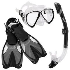 Adult Diving Gear - Snorkel Mask & Fins Set