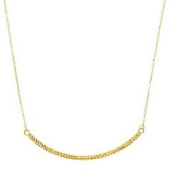 Eternity Gold Curved Textured Bar Necklace in 14K Gold