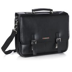Alpine Swiss Hunter Leather Briefcase Professional Messenger Bag Business Case