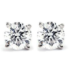 1 CT. T.W. Genuine White Diamond Studs 10K White or Yellow Gold