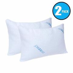 Queen Bamboo Shredded Memory Foam Pillows Size Hypoallergenic Cooling (2 Pack)