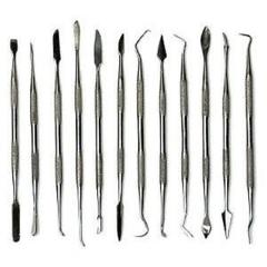 12pc Pick & Spatula Carver Set Wax Clay Carving Stainless Steel Dental Picks