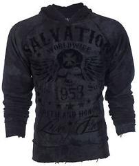 ARCHAIC by AFFLICTION Mens HOODIE Sweat Shirt Jacket BLACK TIDE Biker UFC $78