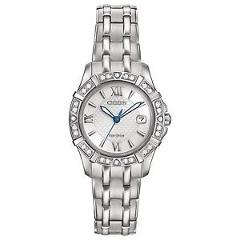 Citizen Eco-Drive Women's EW2360-51A Diamond Silver Tone Bracelet 26mm Watch