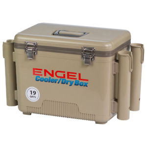 Engel 19 Quart Fishing Rod Holder Attachment Insulated Dry Box Ice Cooler