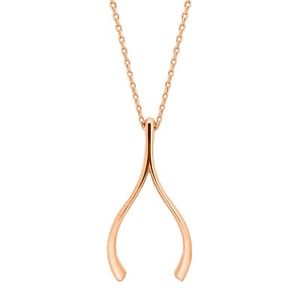 Eternity Gold Wishbone Pendant in 14K Rose Gold