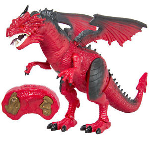 Remote Control RC Dragon Walking Dinosaur Lights & Sounds Kid Pet Toy Animal