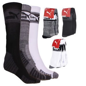 Puma Men's 3-Pack 1/2 Terry Crew Socks