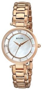 Bulova Rose Gold-Tone Stainless Steel Ladies Watch 97A124