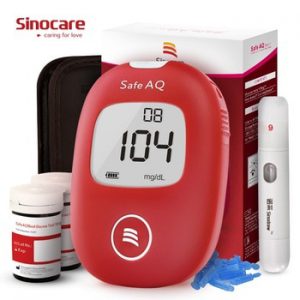 Sinocare Safe AQ Smart mg/dL mmol/L Blood Glucose Meter Glm Diabetes Test Kit Glucometer &Test Strips Lancets Blood Sugar Tester