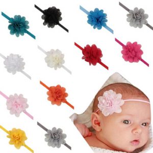 Baby Girl Elastic Flower Headband Rubber Children Baby Nice Hair Rubber Headwear Skinny Stretchy Bowknot Flower Hair Band 5.9