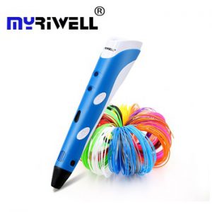 Original Myriwell 3D printing pen1.75mm ABS Smart 3d drawing pens+Free Filament+transparent PC soft drawing board 5 free gifts