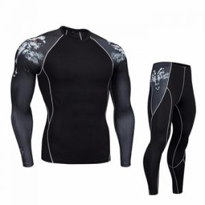 Man Compression Tights Leggings Men's Sports Suit Jogging Suits Gym Training T-shirt MMA Rash Guard Male Compression Cothing 4XL