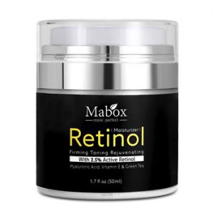 Mabox 50ml Retinol 2.5%Moisturizer Face Cream Hyaluronic Acid AntiAging Remove Wrinkle Vitamin E Collagen Smooth Whitening Cream