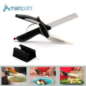 Mainpoint 2 in 1 Utility Cutter Scissors Knife&Board Smart Chef Stainless Steel Ourdoor Meat Potato Cheese Vegetable Kitchentool