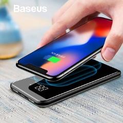 Baseus 8000mAh QI Wireless Charger Dual USB Power Bank For iPhone Samsung Powerbank USB Charger Wireless External Battery Pack