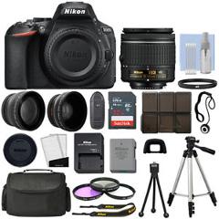 Nikon D5600 Digital SLR Camera Black + 3 Lens: 18-55mm VR Lens + 32GB Bundle