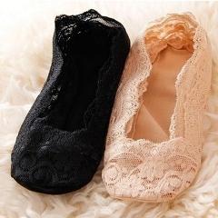 5 Pair Short Ankle Socks for Women Laced Invisible Anti-skid Lady's Boat Socks Low Cut Socks for Girl