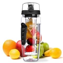 Urijk 34oz 1000ml Plastic Fruit Infuser Juice Shaker Sports Lemon Water Bottle Tour Hiking Portable Drinkware Bottles B Free